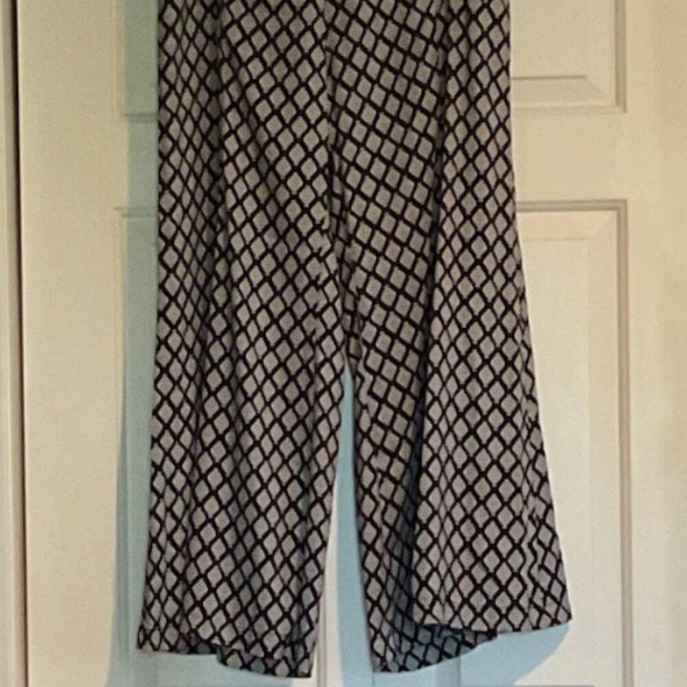 Anthropologie Saturday Sunday Jude Wide Leg Pants in Black Motif  Size M - Picture 5 of 11